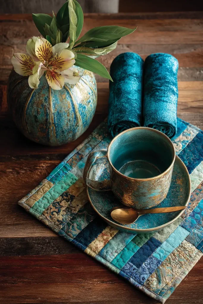 Patchwork Placemats and Coasters for Bohemian Tablescapes