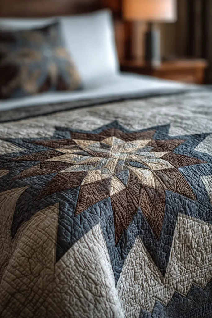 Reversible Lakota Star Quilted Bed Blankets for Versatile Styling