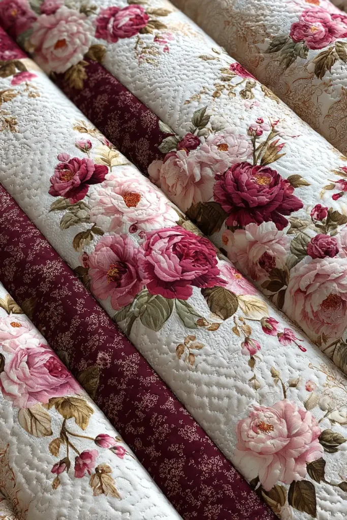 Romantic Floral Jelly Roll Quilts for Sophisticated Bedrooms