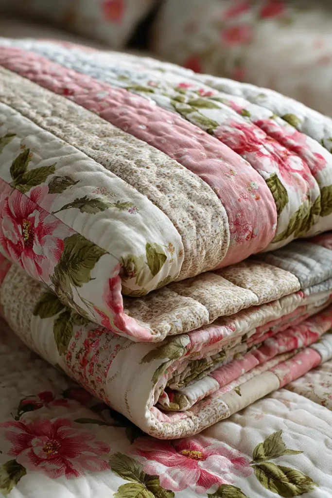 Romantic Floral Jelly Roll Quilts for Sophisticated Bedrooms