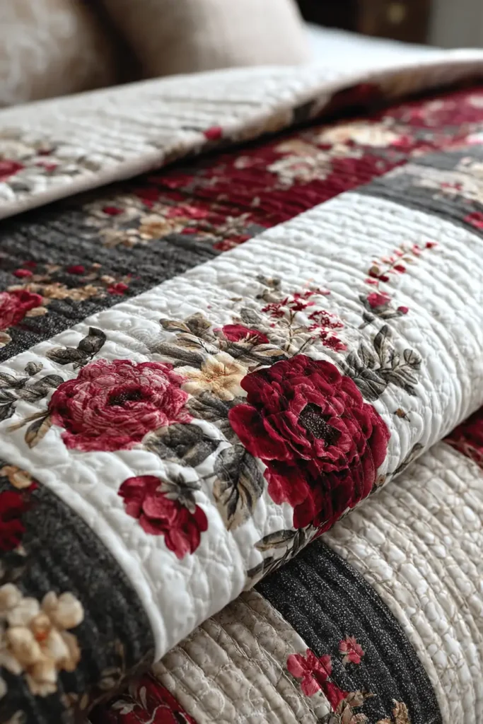 Romantic Floral Jelly Roll Quilts for Sophisticated Bedrooms