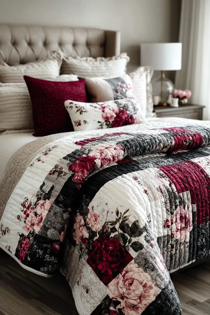 Romantic Floral Jelly Roll Quilts for Sophisticated Bedrooms
