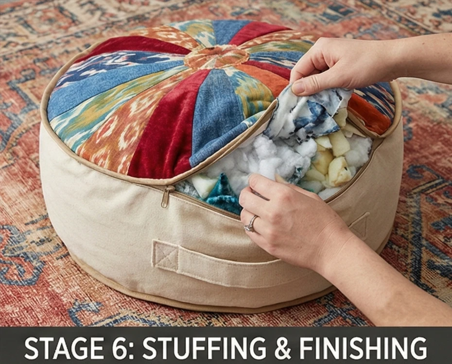 Round Quilted Floor Pillow Patterns for Relaxed Seating