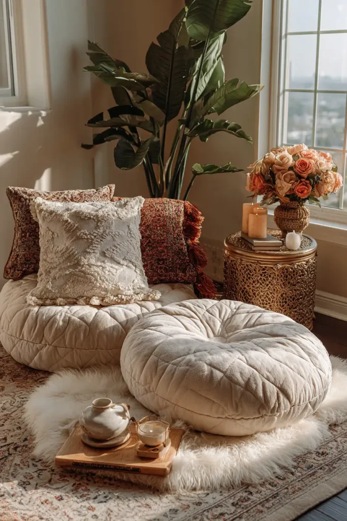 Round Quilted Floor Pillow Patterns for Relaxed Seating