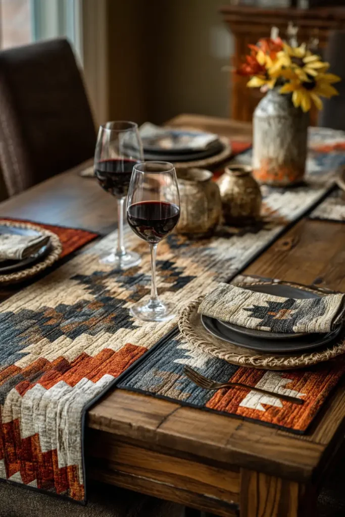 Rustic Desert Navajo Quilt Placemats for Beautiful Tablescapes