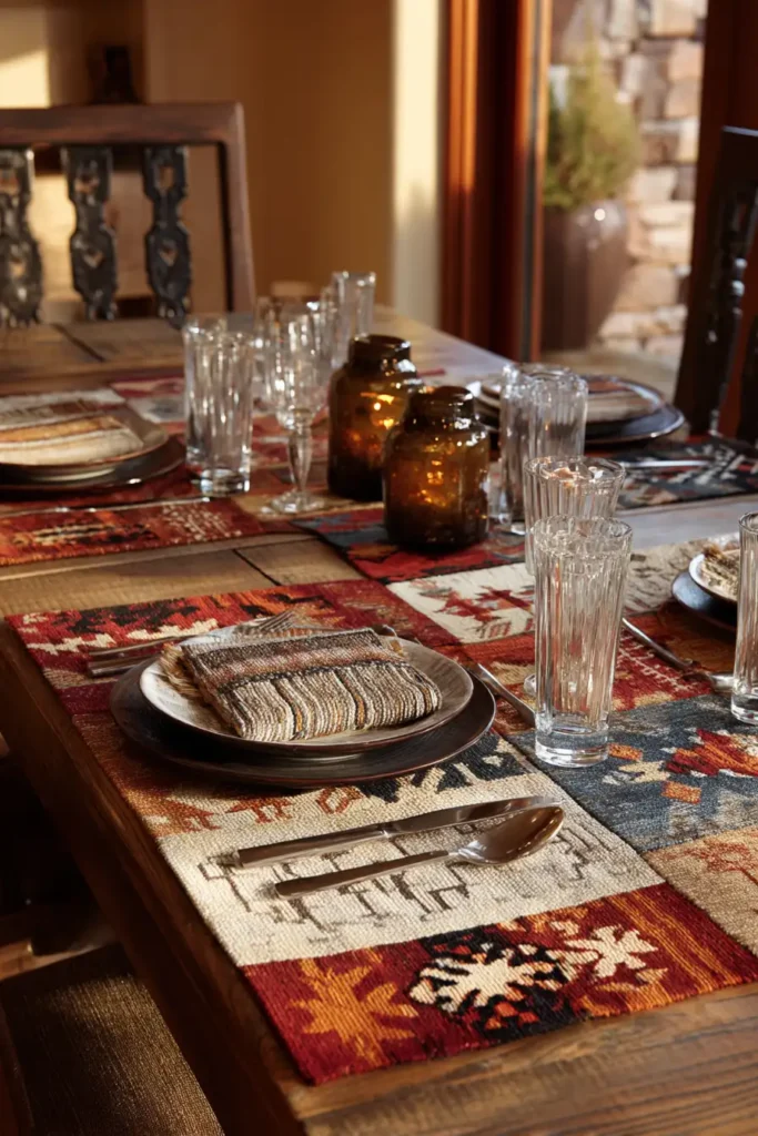Rustic Desert Navajo Quilt Placemats for Beautiful Tablescapes