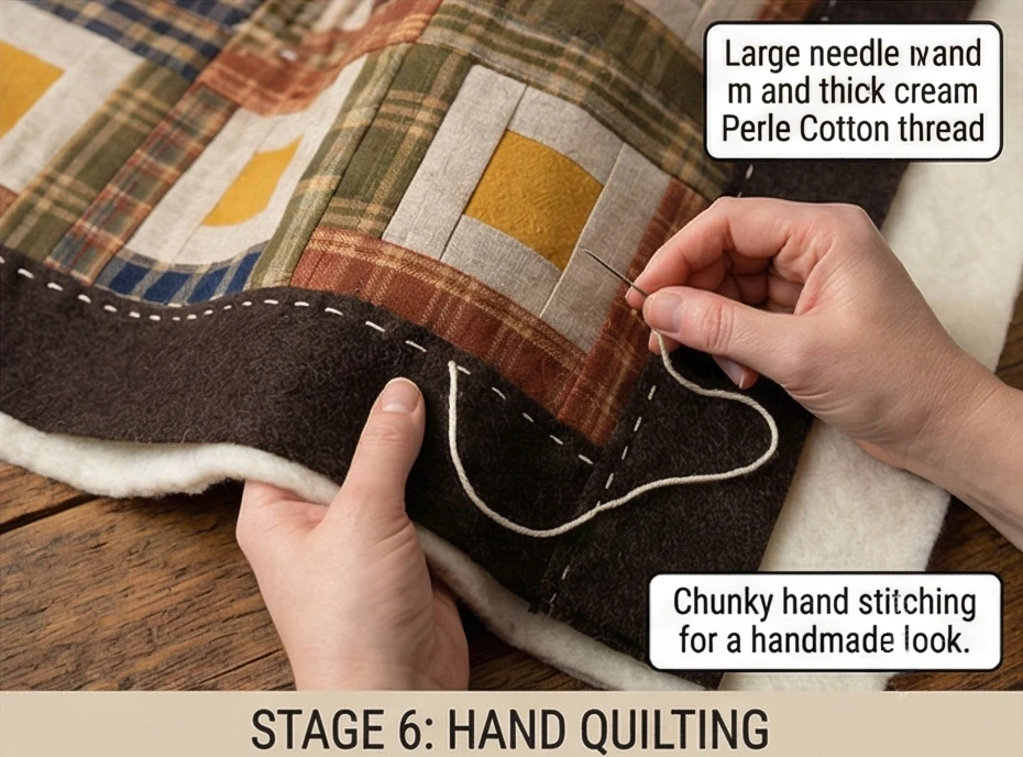 Rustic Log Cabin Table Runners for Farmhouse Dining Style