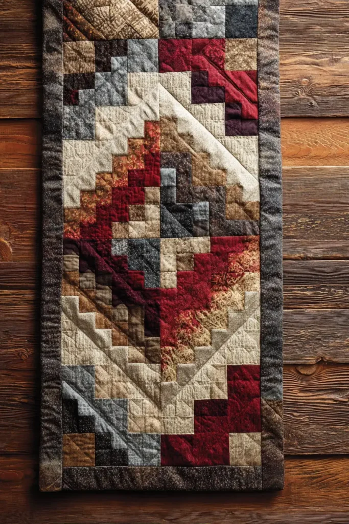 Rustic Log Cabin Table Runners for Farmhouse Dining Style