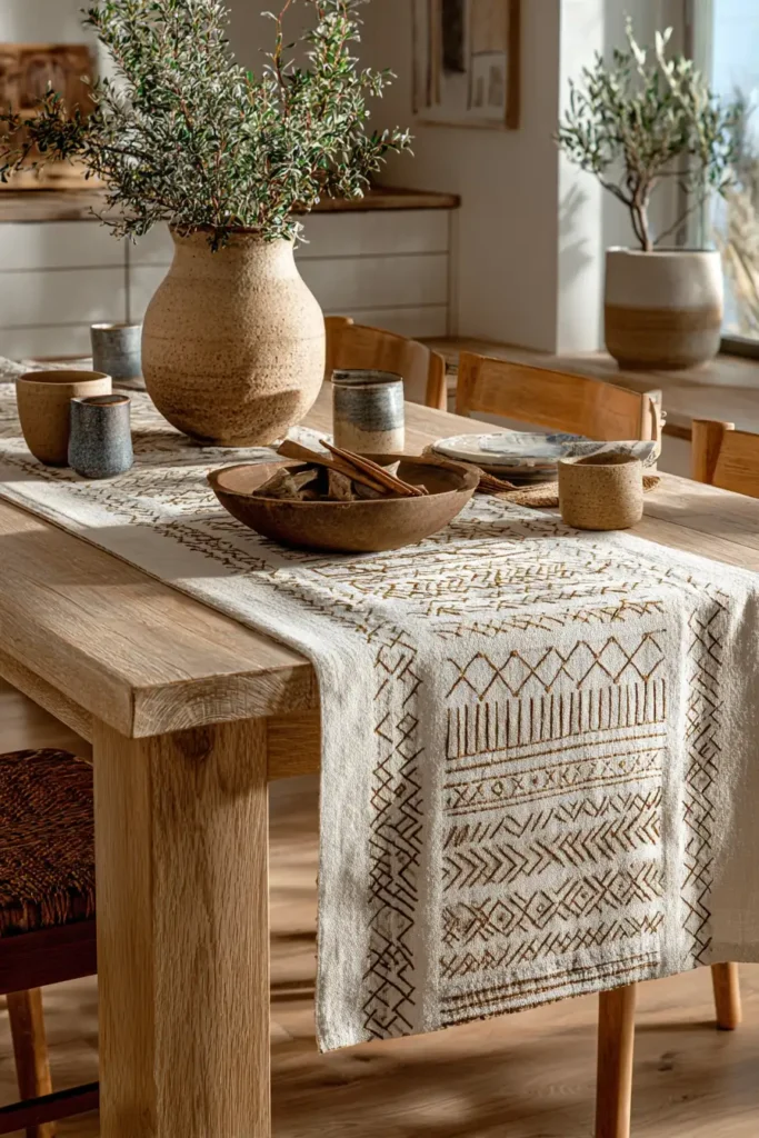 Rustic Tribal Table Runners for Eclectic Dining Rooms