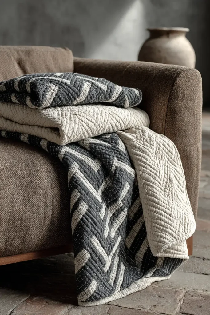 Scandi-Style Quilted Sofa Throws for Cozy Hygge Vibes