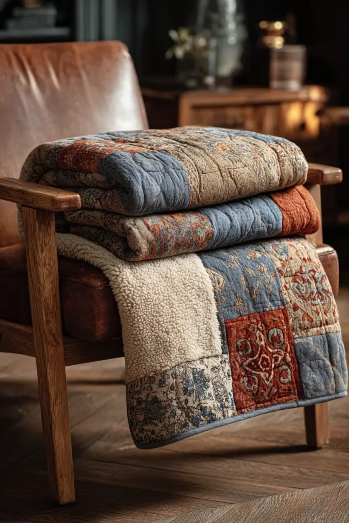 Sherpa-Backed Boho Lap Quilts for Ultimate Living Room Comfort