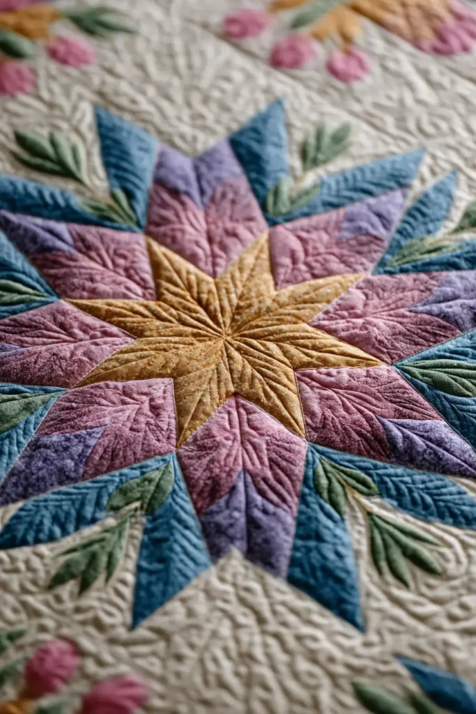 Soft Pastel Lakota Star Quilt Designs for Inviting Guest Rooms
