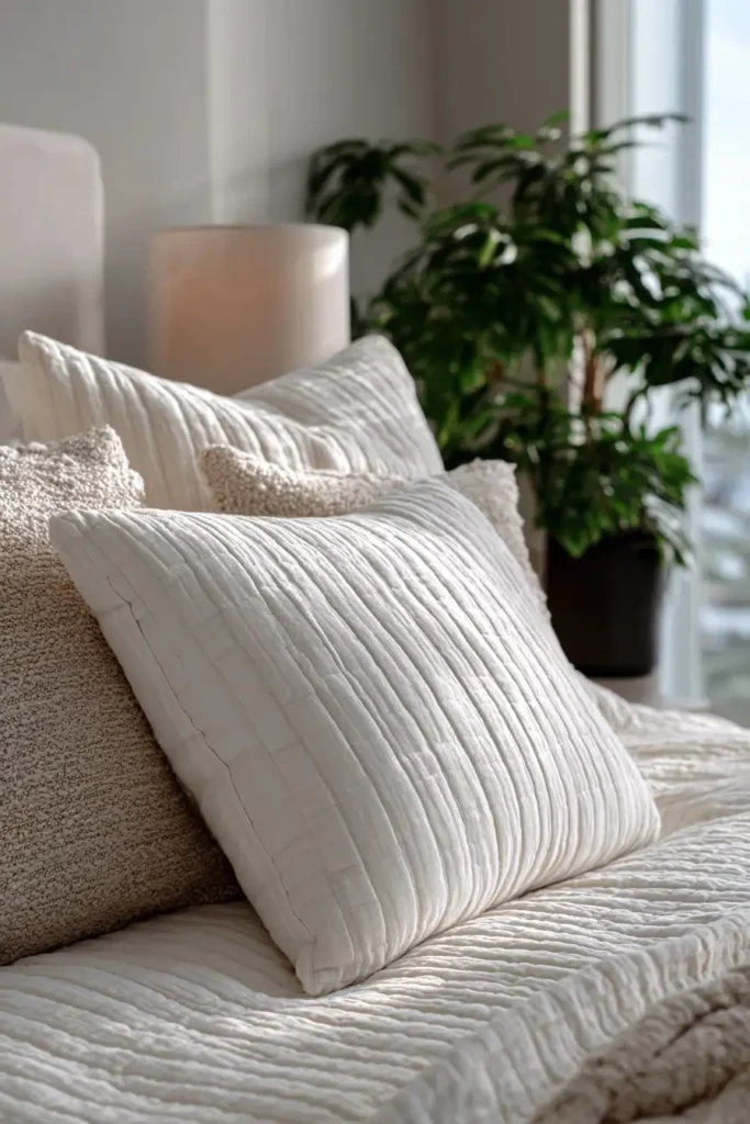 Soft Textured Modern Bed Covers with Channel Stitching