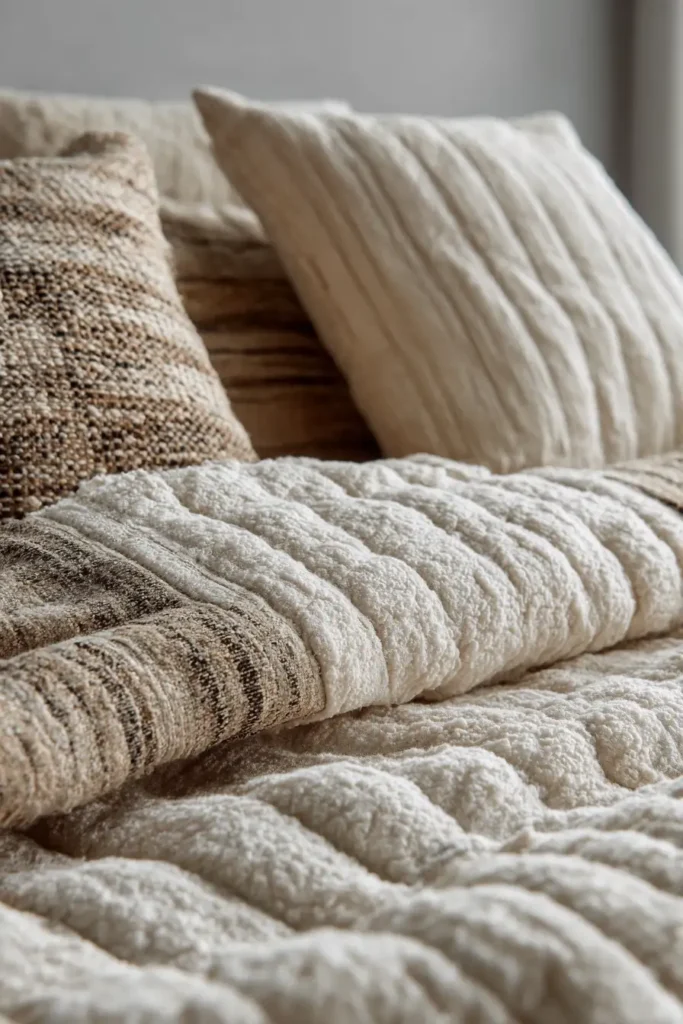 Soft Textured Modern Bed Covers with Channel Stitching