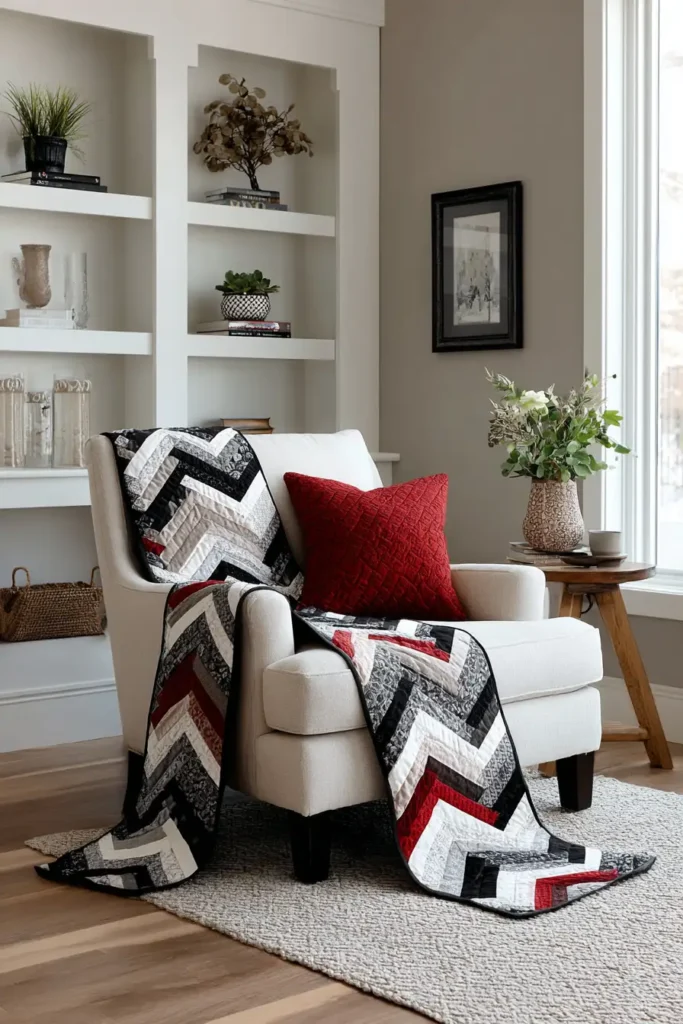 Sophisticated Herringbone Quilt Patterns for Modern Sofas