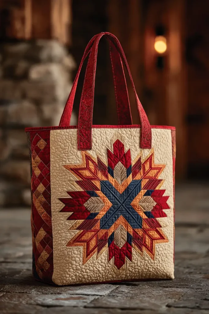 Sophisticated Lakota Star Quilted Market Totes for a Comfortable Carry