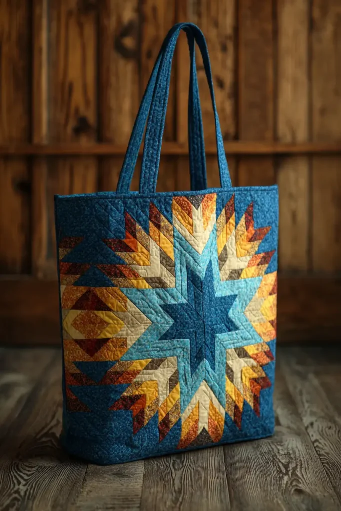 Sophisticated Lakota Star Quilted Market Totes for a Comfortable Carry