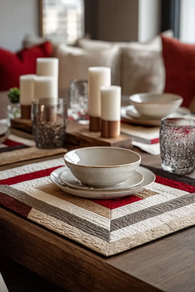Sophisticated Log Cabin Placemats for Dining Table Decor