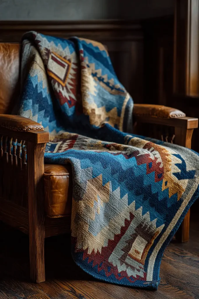 Sophisticated Navajo Tapestry Quilt Throws for Cozy Armchairs