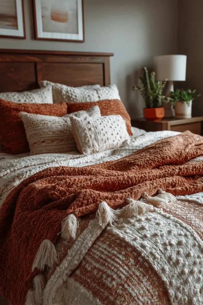 Textured Chenille and Fringe Bed Covers for Cozy Layers
