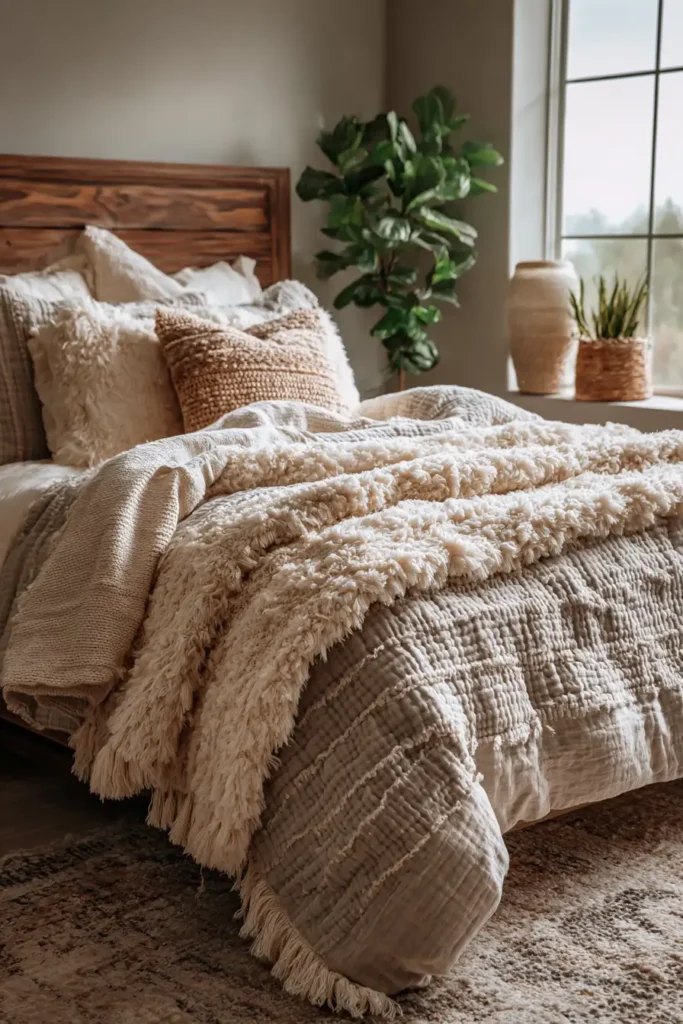 Textured Chenille and Fringe Bed Covers for Cozy Layers