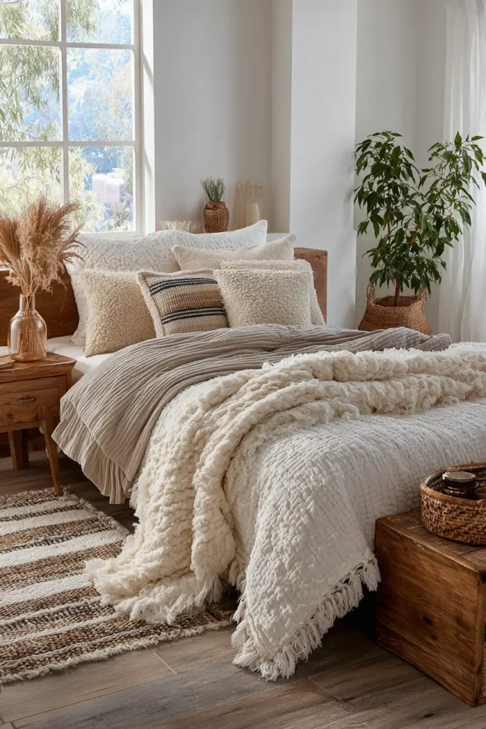 Textured Chenille and Fringe Bed Covers for Cozy Layers