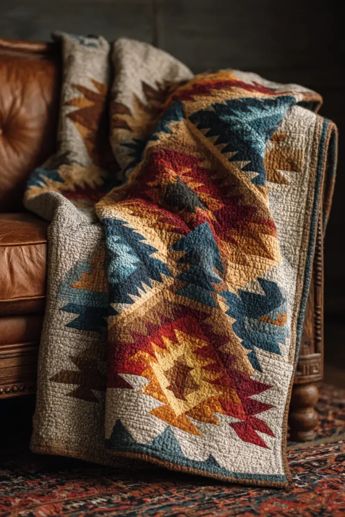 Traditional Navajo Quilt Patterns for Elegant Southwestern Bedrooms