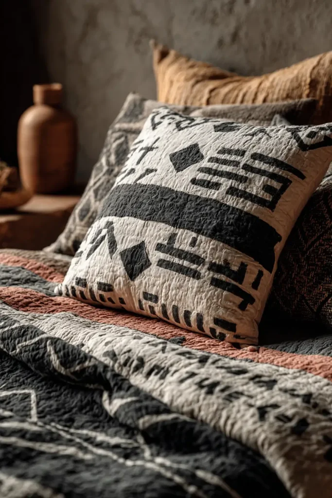 Tribal Mudcloth Inspired Quilt Designs for Bold Bedroom Decor