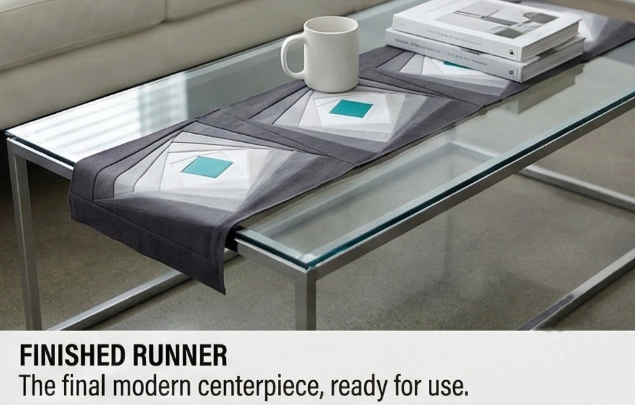 Twisted Log Cabin Runners for Modern Coffee Tables