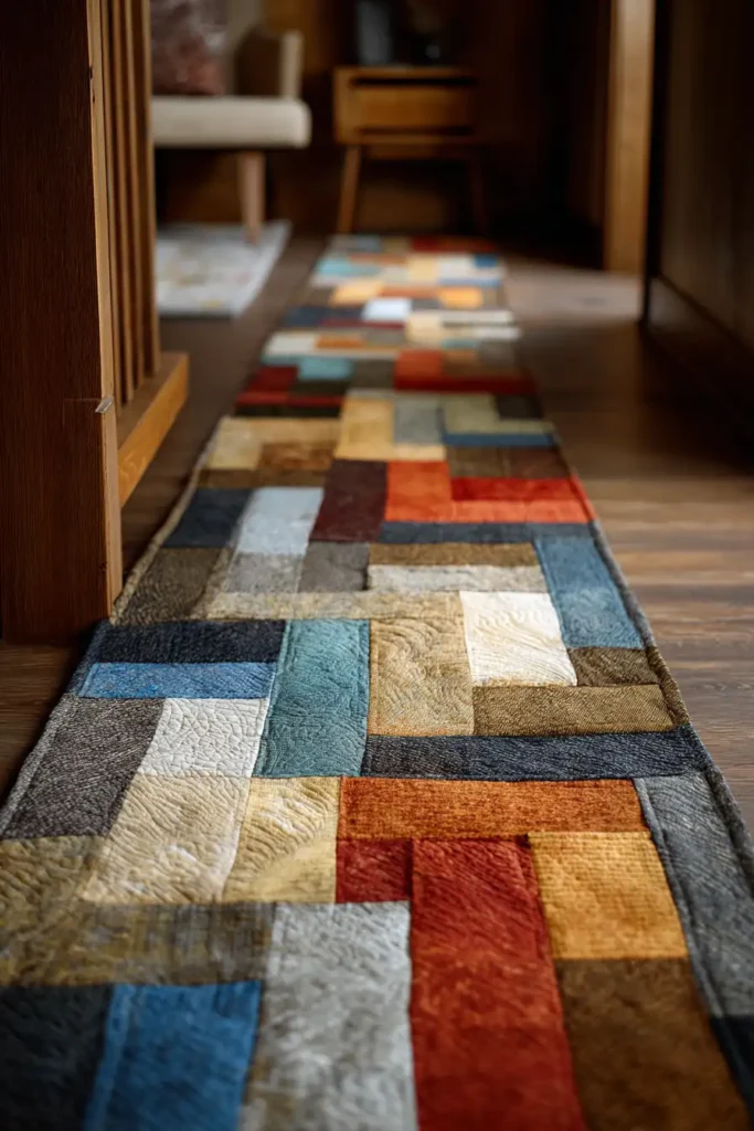 Twisted Log Cabin Runners for Modern Coffee Tables