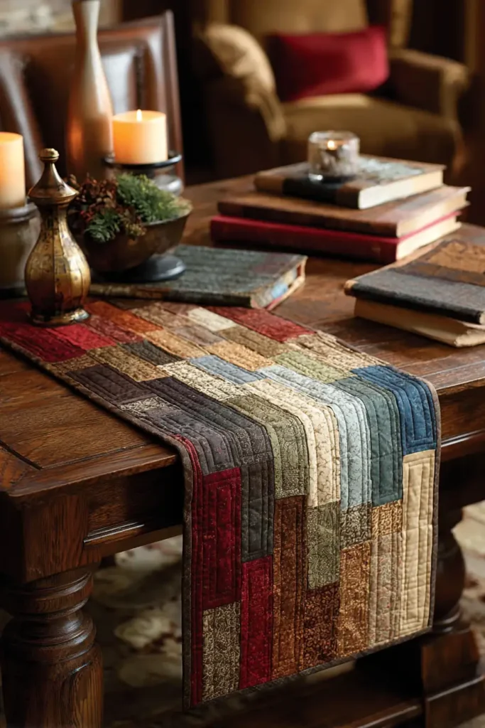 Twisted Log Cabin Runners for Modern Coffee Tables
