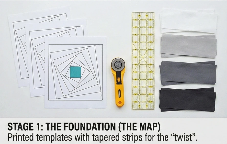 Twisted Log Cabin Runners for Modern Coffee Tables