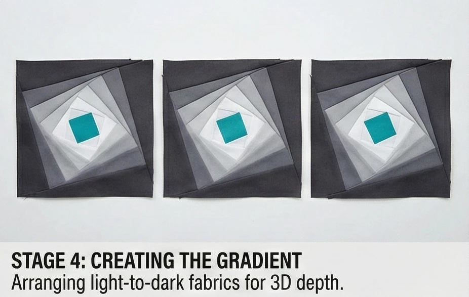 Twisted Log Cabin Runners for Modern Coffee Tables