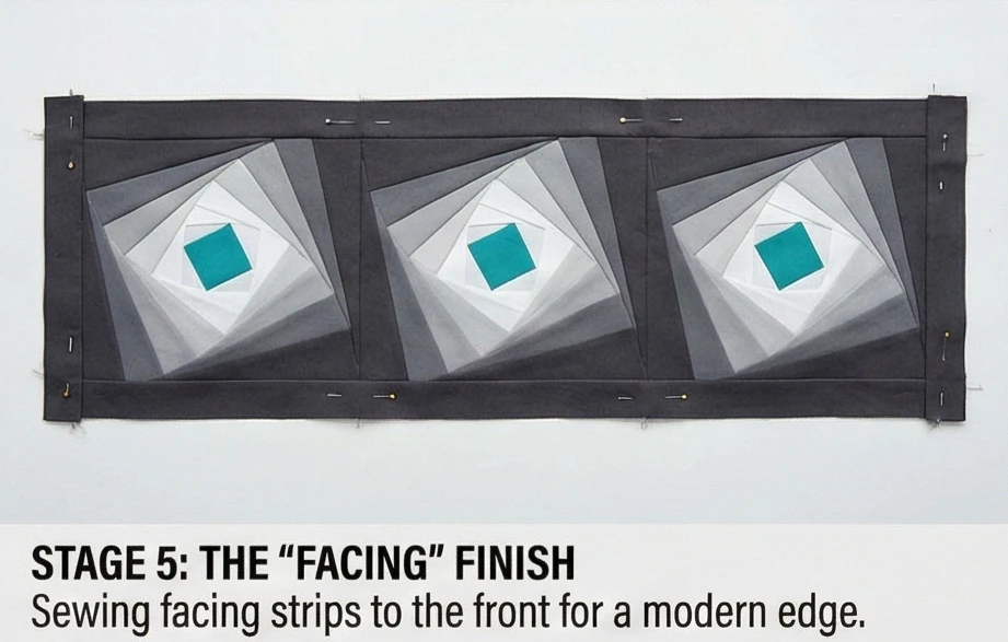 Twisted Log Cabin Runners for Modern Coffee Tables