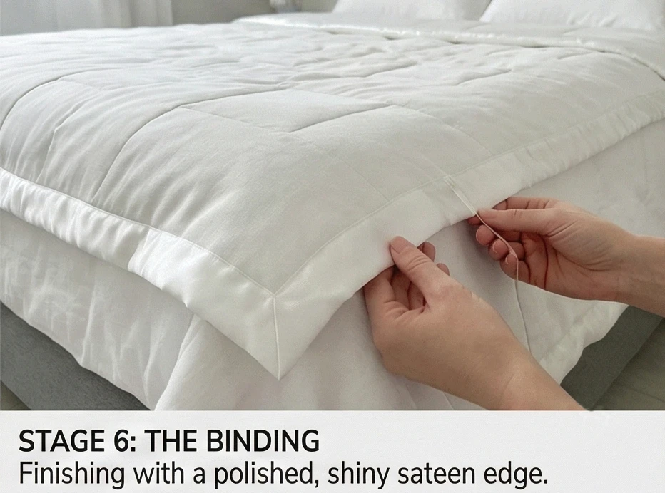 White-on-White Log Cabin Bedding for Minimalist Luxury