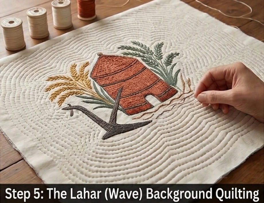 Artful Sujni Kantha Couch Covers Celebrating the Harvest and Farming Traditions