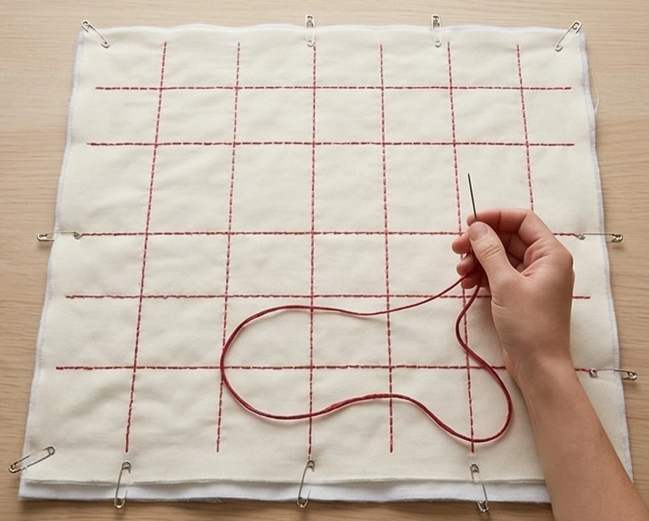 Beautiful Lotus Motif Nakshi Kantha Throw Blankets with Lohori Wave Stitches