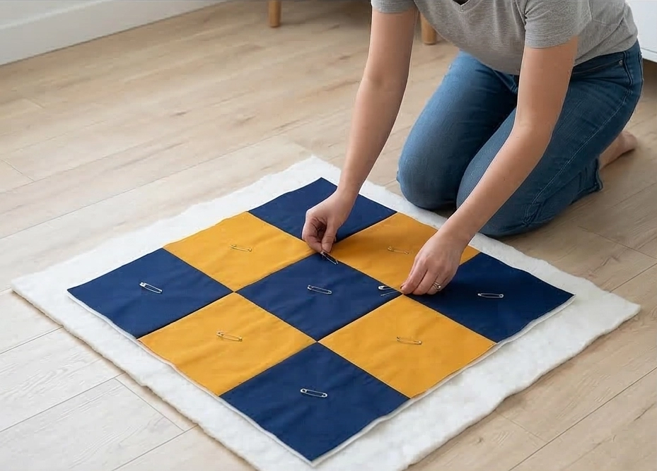 Bold Color Block Nine Patch Cushion Covers for Living Room Accents