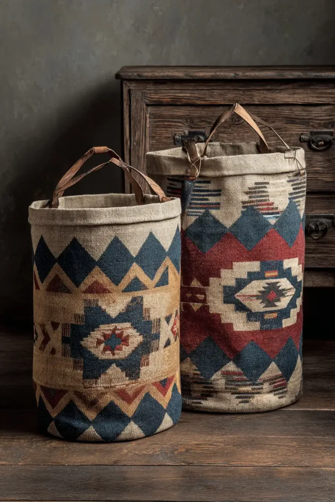 Chic Navajo Quilt Pattern Laundry Bags for Elegant Home Organization