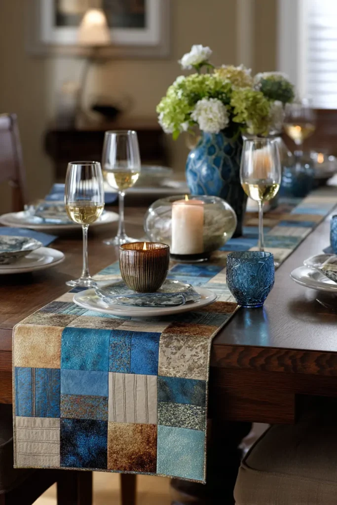Contemporary Nine Patch Table Runners to Elevate Your Dining Experience