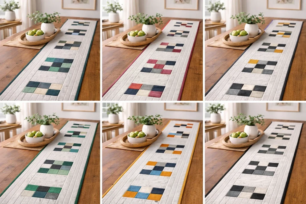 Contemporary Nine Patch Table Runners to Elevate Your Dining Experience