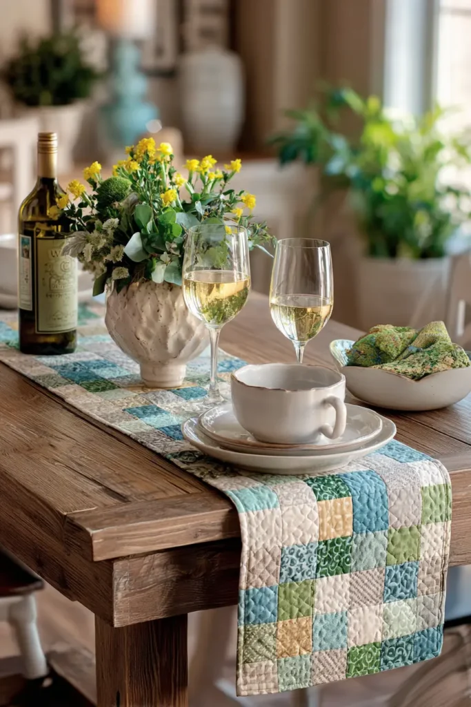 Contemporary Nine Patch Table Runners to Elevate Your Dining Experience