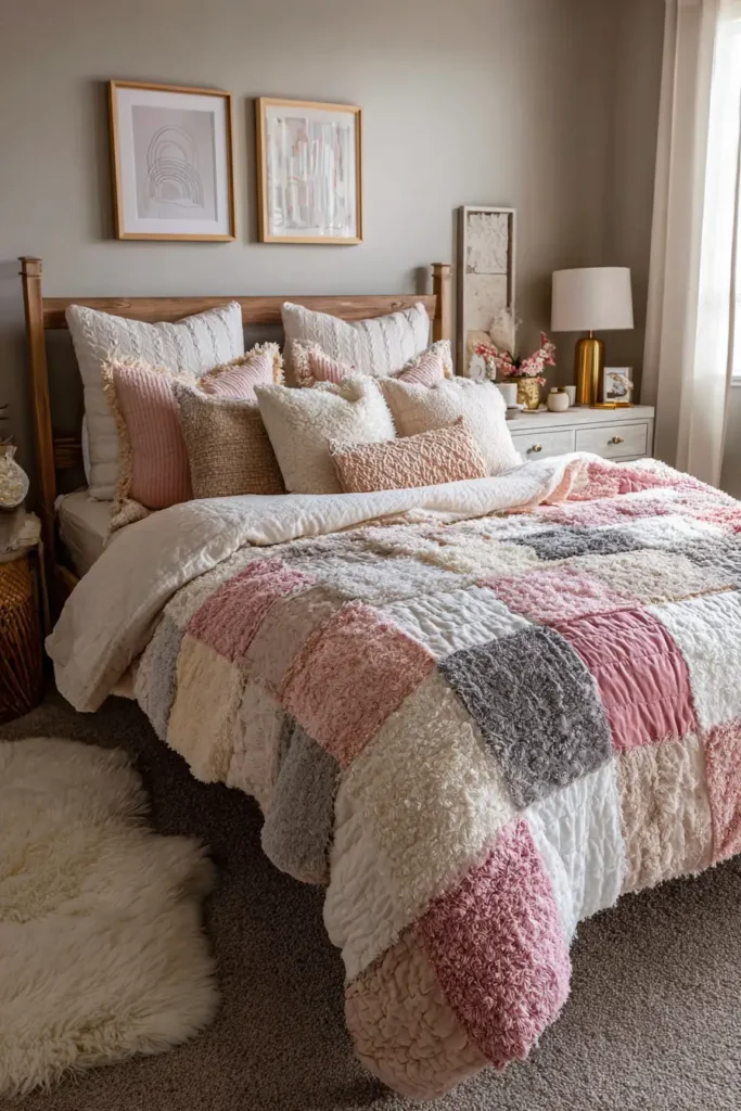 Cozy Rag Quilt Style Nine Patch Bed Covers for Ultimate Winter Warmth
