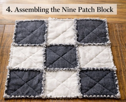 Cozy Rag Quilt Style Nine Patch Bed Covers for Ultimate Winter Warmth