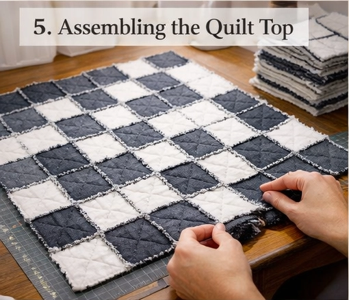 Cozy Rag Quilt Style Nine Patch Bed Covers for Ultimate Winter Warmth