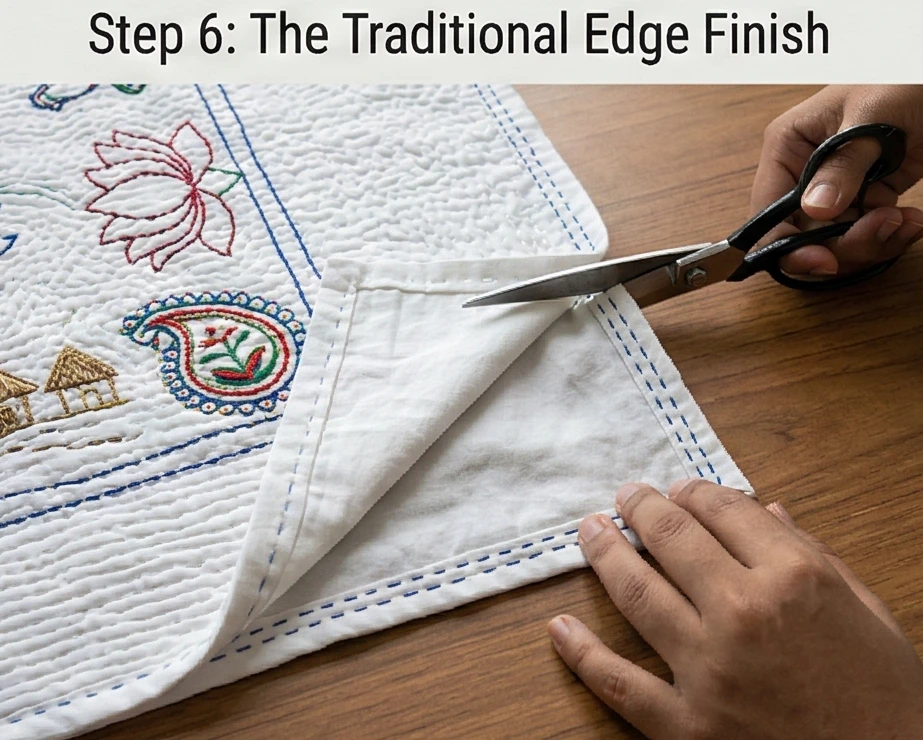 Cozy Running Stitch Nakshi Kantha Quilts Depicting Charming Rural Life Scenes