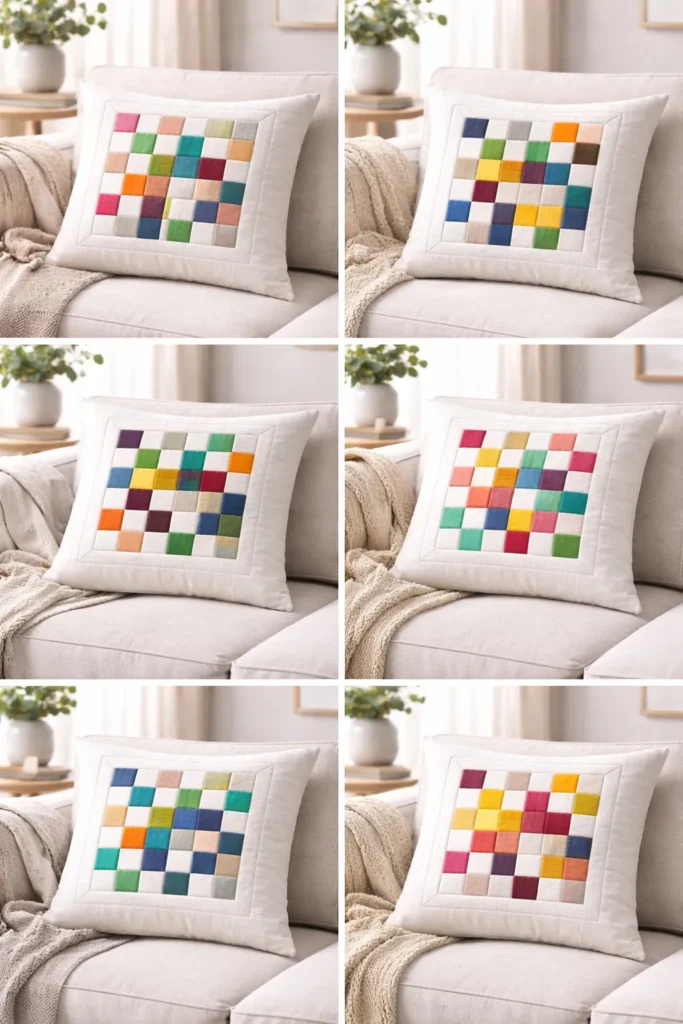 Decorative Nine Patch Cushion Covers to Brighten Up Your Loveseat