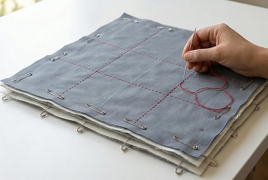 Decorative Running Stitch Nakshi Kantha Cushion Covers Inspired by Bengal Flower Markets