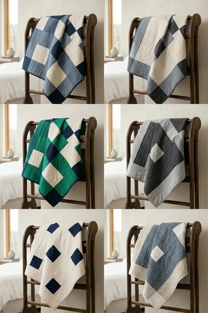 Disappearing Nine Patch Quilt Patterns for Elegant Master Bedrooms