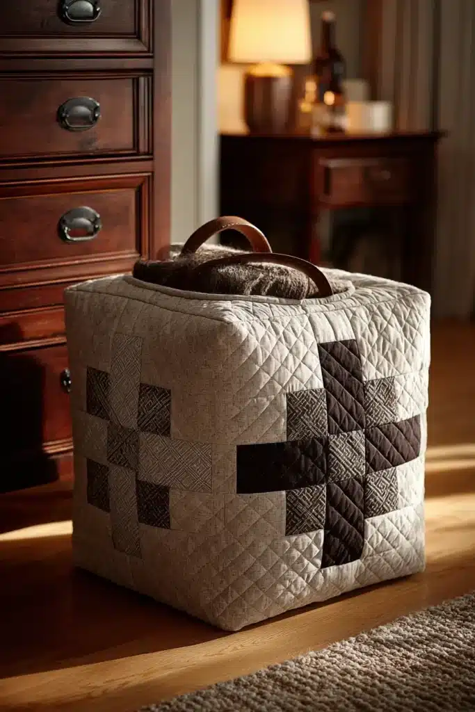 Durable Canvas Contemporary Quilted Laundry Bags for a Stylish Closet
